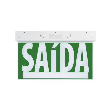 Placa de Saída de Emergência 50x25 Autônoma Verde com Adesivos